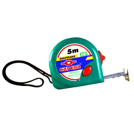 FLEXOMETRO 5 MTS  CADENA MGA-5020 VERDE AQUA