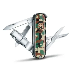 NAVAJA CORTAUÑAS CLIP 580, CAMUFLAJE VERDE, 8 USOS