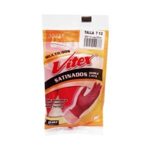 Guantes de Uso General Vitex Multiusos Rojo Talla 8.5 - 1 Pieza, Protección Superior contra Sustancias Agresivas, Ajuste Cómodo y Seguro