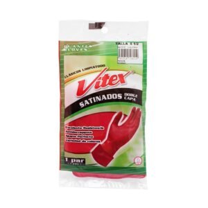 Guantes de Látex Vitex Clásico Talla 6.5 - 1 Pieza, Protección y Ajuste Ergonómico, Ideales para Limpieza y Trabajo Manual