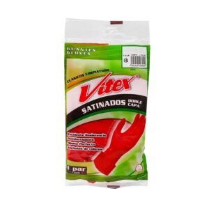 Guantes de Látex Vitex Clásico Talla 8 - Par, Protección y Comodidad, Ajuste Perfecto para Uso Doméstico y Profesional