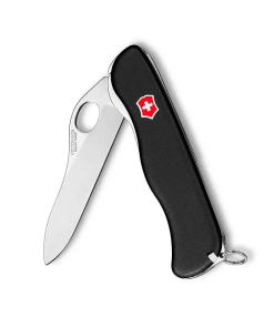 NAVAJA SENTINEL NEGRO, HOJA LISA C/HUECO, CLIP, 5