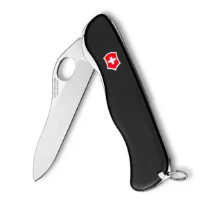 NAVAJA SENTINEL NEGRO, HOJA LISA C/HUECO, CLIP, 5