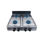 Parrilla de Gas de 4 Quemadores Superflama – Estilo Moderno y Funcional con Cubierta de Acero en Color Gris, Ideal para un Cocinado Eficiente