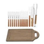 TABLA PARA CORTAR RECTANGULAR+JGO.PARA ASADO 15 PZ