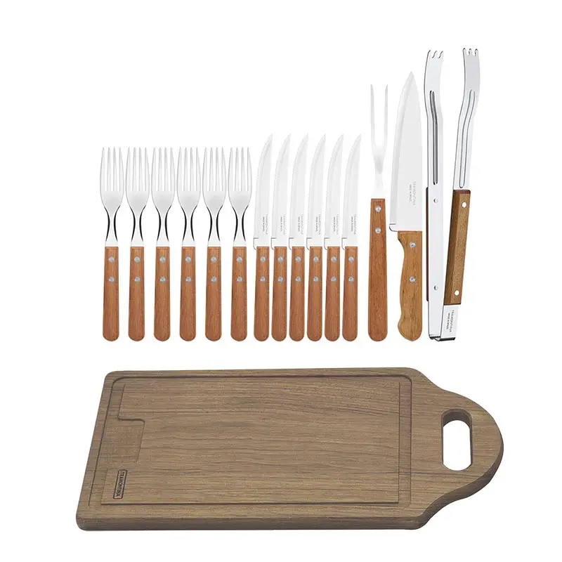 TABLA PARA CORTAR RECTANGULAR+JGO.PARA ASADO 15 PZ