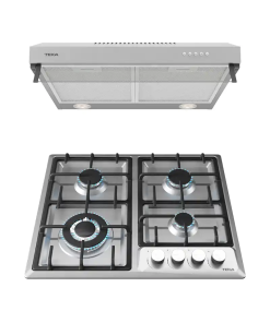 PARRILLA GAS 4Q A/INOX 60CM +CAMPANA 60CM A/INOX