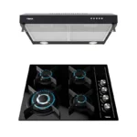 PARRILLA GAS 4Q VITROCER 60CM +CAMPANA 60CM NEGRO