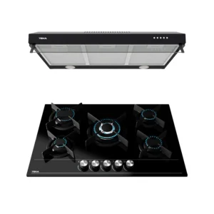 PARRILLA GAS 5Q VITROCER 76CM +CAMPANA 80CM NEGRO