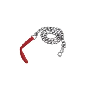CADENA P/PERRO CROMADA 5 MM X 1.20 M COLOR ROJO