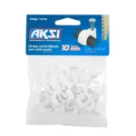GRAPA CURVA P/CABLE 10 MM. BLANCA C/20 PZS.