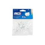 GRAPA PLANA P/CABLE 8 MM. BLANCA C/20 PZS. AKZI