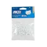 GRAPA PLANA P/CABLE 10 MM. BLANCA C/20 PZS. AKZI