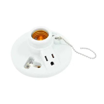 SOQUET DE BAQUELITA REDONDO 4" C/CADENA/CONTACTO