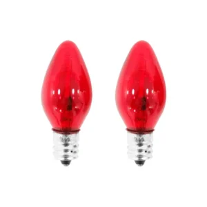 FOCO   0.5W TIPO VELA CORONA E12 ROJO 2PZ AKSI