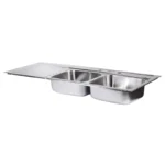 FREGADERO 140 X 51 P/EMPOTRAR 2 TINAS IZQ A/INOX