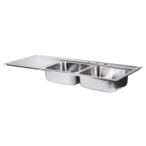 FREGADERO 140 X 51 P/EMPOTRAR 2 TINAS IZQ A/INOX