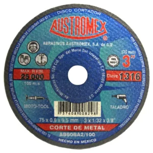 DISCO DE CORTE P/METAL  3" X1/32X3/8 L/DURACION
