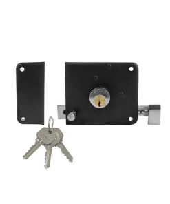 CHAPA P/PUERTA # 170 TRADICIONAL IZQ 2 PASOS NEGRA