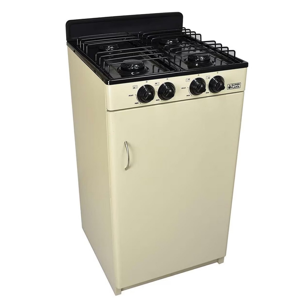 Estufa de Gabinete Super Flama GABY-CA-A - 4 Quemadores Potentes - Color Avena - Diseño Elegante y Funcional para tu Cocina