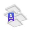 LAMPARA P/TECHO  18WTS LED CUADRADA L/BCA 4PZAS