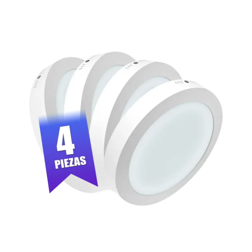 LAMPARA P/TECHO  18WTS LED RED VISIBLE L/BCA 4PZAS