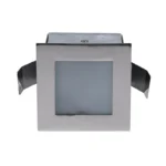 LAMPARA EMPOTR. FIJA C/CRIST. CUADR. PLATA P.VAPOR