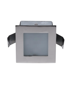 LAMPARA EMPOTR. FIJA C/CRIST. CUADR. PLATA P.VAPOR