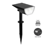 ESTACA SOLAR DE ALUMINIO LED 1.5W P/EXT NEGRO MATE