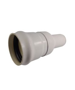 Reducción hidráulica de campana Amanco de 2 a 1 1/2, con hule sellador de alta calidad, ideal para reducir tuberías en instalaciones hidráulicas