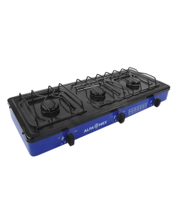 PARRILLA DE GAS 3 QUEM ESMALTADA AZUL ALFAMEX