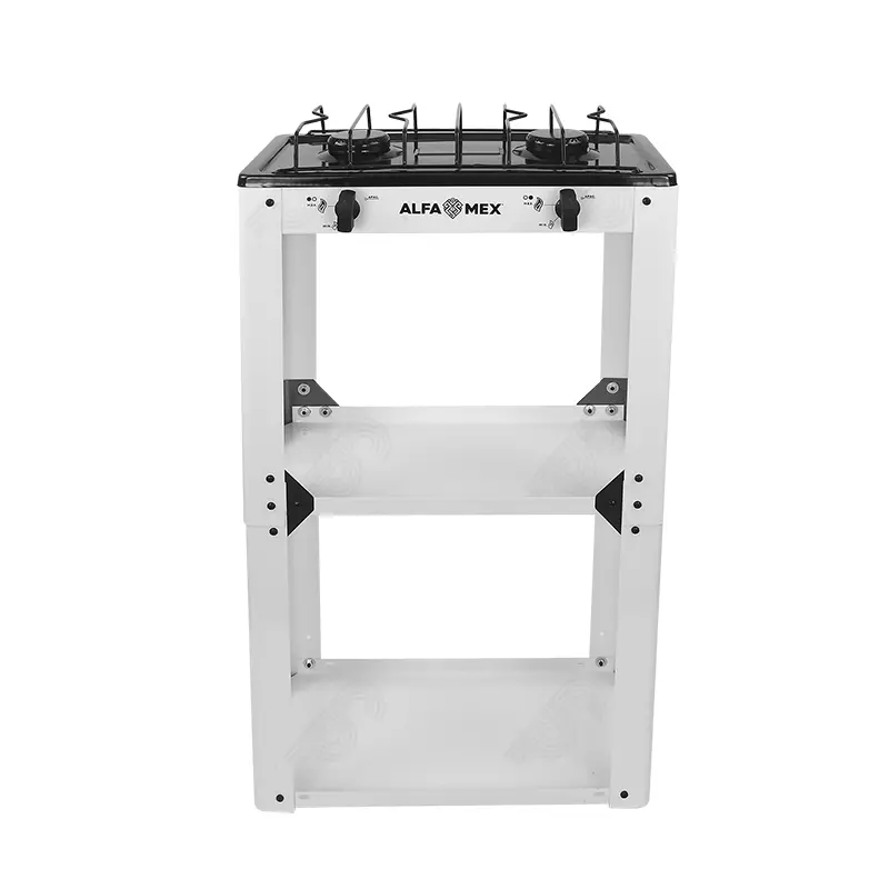 PARRILLA DE GAS 2 QUEM PORCELANIZADA BLANCO ARMABL