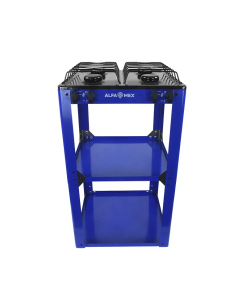 PARRILLA DE GAS 4 QUEM PORCELANIZADA AZUL ARMABLE