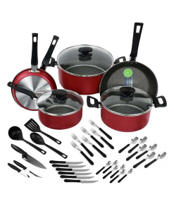 BATERIA P/COCINA DE 38 PIEZAS COLOR ROJO TRAMONTI