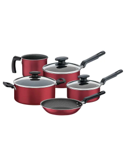 BATERIA P/ COCINA 8 PZAS. BERGAMO COLOR ROJO