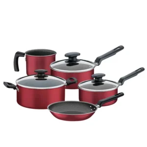 BATERIA P/ COCINA 8 PZAS. BERGAMO COLOR ROJO