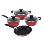 BATERIA P/ COCINA 4 PZAS. COLOR ROJO TRAMONTINA