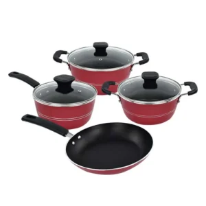 BATERIA P/ COCINA 4 PZAS. COLOR ROJO TRAMONTINA