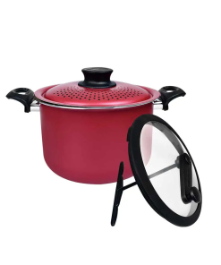 OLLA DE 4.8 LT C/TAPA P/ PALOMITAS/ESPAGUETI ROJO