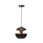 LAMPARA COLGANTE NEGRO MATE / INTERIOR COBRE