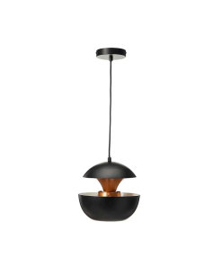 LAMPARA COLGANTE NEGRO MATE / INTERIOR COBRE