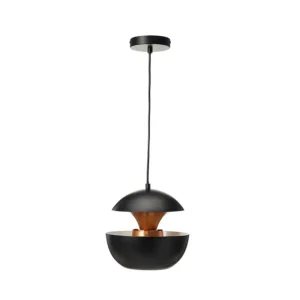 LAMPARA COLGANTE NEGRO MATE / INTERIOR COBRE