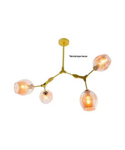 LAMPARA DE TECHO P/4 FOCO E27 40W ACE.ORO/VID.AMBA