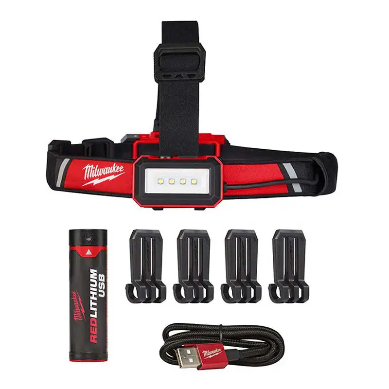 LAMPARA 600 LUMENES DE CASCO RECARGABLE USB+CABLE