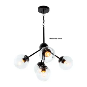 LAMPARA COLGANTE P/5 FOCO E27 60W ACE.NG/VID.TRASL