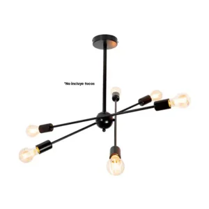 LAMPARA DE TECHO P/6 FOCO E27 60W METAL NG FOC.EXP