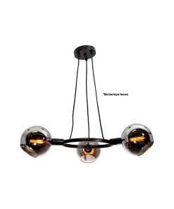 LAMPARA DE TECHO P/3 FOCO E14 40W NEGRO/V.MATE AHU