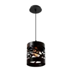 LAMPARA COLGANTE P/1 FOCO E27 40W ACE.NEGRO CALADO