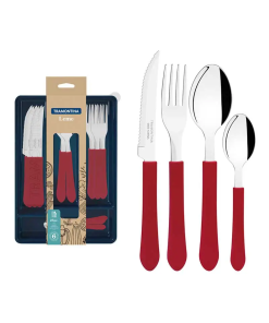 CUBIERTOS JGO. 25 PZAS LEME ROJO