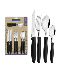 CUBIERTOS JGO. 16 PZAS NEGRO PLENUS